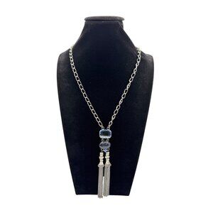 Chico's Silver Tone Necklace with Tassels